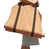 Heavy Dutyキャンバス薪ログキャリア、トートバッグバッグラックホルダーパッド入りハンドル付き、防塵( hfm04-us ) イエロー HFM04-US