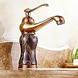 ヨーロッパスタイルの模造翡翠ホットとコールドの蛇口
