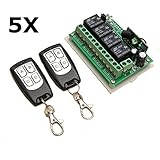 AntRC 5個 12V 4CHチャネル315MHzワイヤレスリモートコントロールスイッチ（2トランスミッタ付）