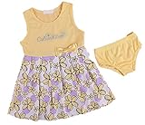 eshion子子供女の子ノースリーブプリンセスリボン花柄サンドレスドレスwithブリーフ2 – 7歳 カラー: イエロー