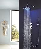 Homedec Luxury雨ミキサーシャワーコンボセットLEDシャワーバルブ表示に温度 SHS-BRS-CRO-P4