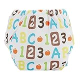 Refaxi　数字＆レタープリント　子供　赤ちゃん　二重　おむつ　パンツ　スナップ調整　おむつカバー　洗濯可能