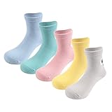 XIAOHAWANG女の子 靴下 フォーマル 綿　柔らかい 可愛い目付き 抗菌防臭 吸汗吸湿 通気性抜群　5足組 (3-5歳, スタイル3)