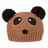 SODIAL(R) 女の子の赤ちゃんのニットキャップ　冬の暖かい帽子　褐色
