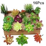 VORCOOL ホームガーデン装飾のための16PCS人工多肉植物ミニ混合工場