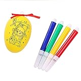 shenyuhuayang おもちゃ 知育 卵 DIY 手作り 落書き 子供 飾り 知力開発 プラスチック製 1卵と4色のペン