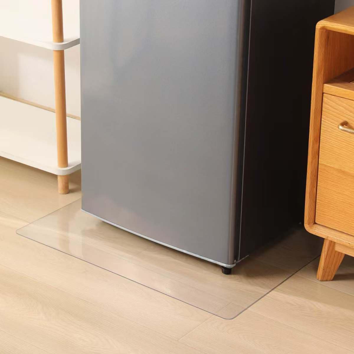 冷蔵庫 マット キズ防止 凹み防止 冷蔵庫マット 65×70cm 厚さ2.0mm クリア エンボス加工 床保護シート 滑り止め 床暖房対応 傷防止 下敷