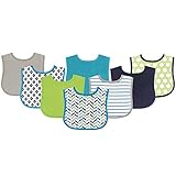 Luvable Friends 8 Piece Drooler Baby Bibs, Blue and Lime by Luvable Friends