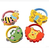 Haibei 5.3 * 5.3インチベビーCartoon Rattles音楽Shakingベルキュート動物Rattlesライオン、カエル、蝶、Bee ectランダム