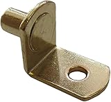 1 / 4 "ブラケットスタイルキャビネットシェルフサポートペグ穴付き 50 ゴールド SS-BraHole-.25-PB-50