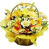 金運が上がる色♪ 黄バラガーベラのアレンジ 日時指定無料