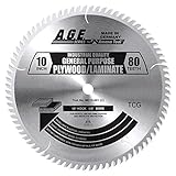 A.G.E. Series by Amana Tool MD10-801 Plywood/Laminate 10-Inch Diameter by 80-Teeth by 5/8-Inch Bore,