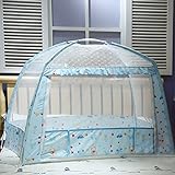 Forhomelife ベビー 蚊帳 底付き 赤ちゃん ベビーベッド モスキートネット ムカデ 対策 日本語説明書付き ブルー 115ｘ75ｘ100cm