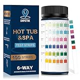 6 in 1プールテストストリップ、スパホットタブテストストリップ、100ストリップ、総硬度、フリー塩素、臭素、総塩素、総アルカリ度、およびpH