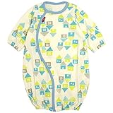 ベビー ツーウェイオール 前開き カバーオール ドレスオール 赤ちゃん 新生児 ブルー-(BL) 50-70cm