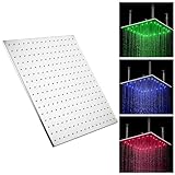 Fuloon 24インチステンレススチールシャワーヘッドLEDライトの色変更