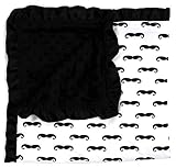 Dear Baby Gear Baby Blankets Black Mustaches Black Minky [並行輸入品]