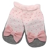 大きなグログラン リボン靴下(ピンク地xグレーシューズ)日本製 mimi ミミ 【 8cm - 11cm ・0-11ヶ月頃】