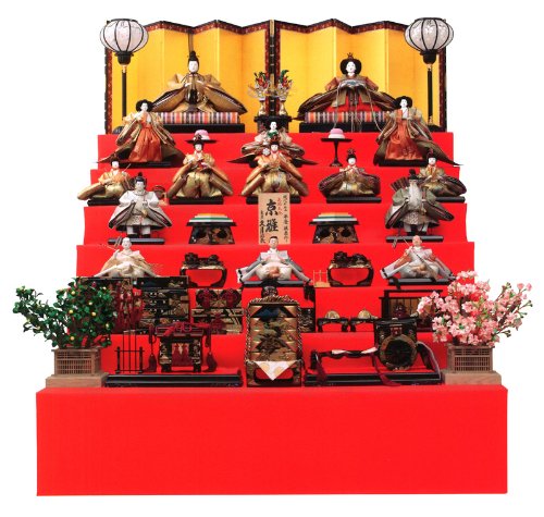 人形の久月 雛人形 ひな人形 七段飾り 十五人飾り 平安桂甫作 京雛 正絹本金 本金蒔絵総盛上 五番親王 八寸揃 間口150×奥行200×高さ188cm h283-k-k7536a K-11