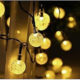 Boilee 30LED　ソーラー充電式ガーデンライト　ボール型　LEDストリングライト　イルミネーションライト　2発光モード　夜間自動点灯　屋外 防水IP65　耐熱　クリスマス　新年　結婚式　パーテ