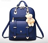 サンマルストア　テディベア 付き　【PU】 マザーズバッグ　通学/通勤/ レディース ショルダーバッグ Teddy (ネイビー) [並行輸入品]