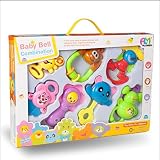 Baby Teething Rattlesおもちゃセットof seven Sensory再生。For Boys And Girls。BPAフリー。By flyspro