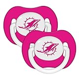 Baby Fanatic Pacifier with Clip, Miami Dolphins, 2 Count by Baby Fanatic