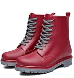 [ヤヌークゴラ] レインブーツ レインシューズ 長ぐつ 防水 防滑 レディース 09 レッド 24.0cm M