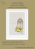 Golden Wedding Anniversary Window Cross Stitch Pattern (English Edition)