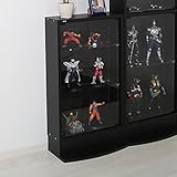 【地球家具】フィギュアラック「レギュラー」55シリーズ 幅55cm 高さ98cm ロータイプ 本体【正規品】[鍵付きコレクションケース] (浅型（奥行19cm）, ブラック)