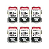 BC-360XL 詰め替えインク キヤノン用 BC-360XLBK(顔料ブラック)×6 大容量 補充用 対応機種：PIXUS TS5330 TS5430