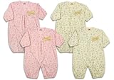 (ナチュラルエイジ)NATURAL AGE 接結天竺 小花柄 レースリボン付 コンビドレス ロンパース カバーオール 50-60cm ピンク