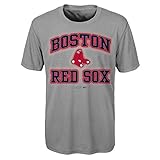 MLBユースBoys 8 – 20レッドソックス半袖グレーパフォーマンスTee、M ( 10 – 12 )、ヘザーグレー