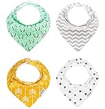 Baby Bandana Drool BIBS For Boy or Girl, Unisex Super Absorbent ORGANIC Cotton, Cute and Modern Baby