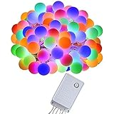 Christmas Globe String Lights HOSYO 33ft 100 LED Fairy Lights with 8 Modes 120V UL Listed Power Supp