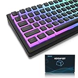 165キー プリンキーキャップ PBT 141キー＋24キーセット カスタムキーキャップ OEMプロファイル 60%、65%、75%、100%のキーボードに対応 透明感 ユニバーサルタイプ (ブラック)