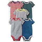 カーターズ Carter's 男の子用ボーダーパーフェクト半袖ボディースーツ5枚セット (9months(67-72cm)) [並行輸入品]