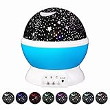 lmtech Nursery Room Night Light Moon Starプロジェクタ360度回転 – ナイトライトランプ、3モードカラフルなLED Moon Sky Star Cosmos 
