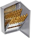 Chicago Latrobe 150DHT Series High-Speed Steel Jobber Length Parabolic Drill Bit Set with Metal Case