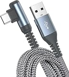 USB Type C ケーブル L字 1m, AviBrex USB-C to USB-A 3.1A USB C ケーブル【QC3.0対応 急速充電】 タイプc 充電 iPhone 15 Pro Max iPad Pro、Samsung Galaxy S23 S22/S21、Sony、Xiaomi,Huawei,Google Pixel,usb c機器と互換性があり(グレー)