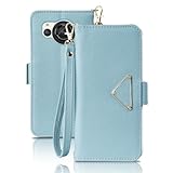 AQUOS R8 ケース 手帳型 SH-52D 手帳型ケース 高級レザー 軽量 薄型 アクオス R8 スマホケース かわいい aquos r8 sh-52d 携帯ケース 可愛い カード収納 財布型 sh52d スマホカバー 人気 耐衝撃 防水 ストラップ付き 横置き機能 全面保護 マグネット式 case(For AQUOS R8 / SH-52D,ブルー)