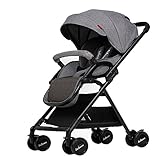 (ニュージャパン)ベビーカー 片手開閉タイプ  軽量 折りたたみ式 通気性良い 機内持ち込み可(ダークグレー)