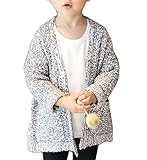 Plus Nao(プラスナオ) 子供用 ニットカーディガン ロングカーディガン ガウン 長袖 ポケット付き 男の子 女の子 キッズ ジュニア 80 90 100 110 120 シンプル グレー 90