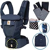 ベビーウエストベルト付エルゴベビー 抱っこ紐 ADAPTアダプトクールエア/ディープブルー 防寒セットLd7【日本正規品2年間保証-SG認定付】本体＋防寒ケープ＋パッド２個+収納ポーチ付 ERGO B
