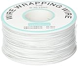 uxcell　ラッピング　ワイヤ　PCB　ソルダー　ホワイト　フラクシブル　0.25mm　コー　直径30AWG　1000Ft