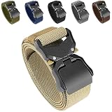 [fogman] タクティカルベルト サバゲー ベルト 登山 ワンタッチ おしゃれ ストレッチ (カーキ)