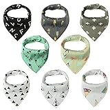 MADHOLLYスタイ ビブ 　ビニール　 よだれかけ 三角 スナップ サイズ調整可能 柔らかい　８枚