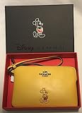 Disney X Coach 財布Mickey Mouse CANARY Leather Corner Zip [並行輸入品]