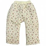 スノーパンツ 防寒 ズボン ベビー 女の子 小花柄 中綿 パンツ アイボリー 90