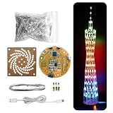 iCubeSmart LEDカントンタワーモデルDIY電子キット、LEDキューブモデルハンドメイドはんだ付けプロジェクトキット、LEDサークル64個、高さ1メートル(GZT-64)